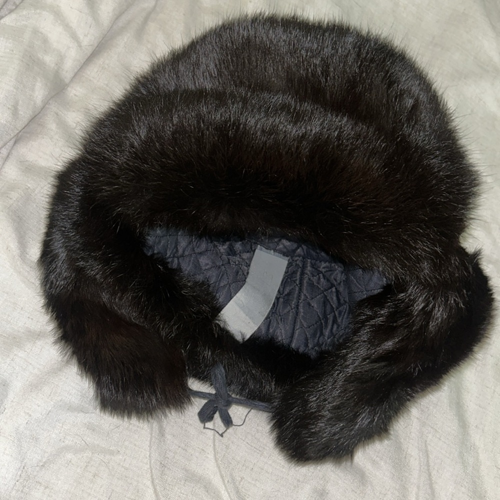 Gently Used Brown Muskrat Fur Trooper Winter Hat - Picture 4 of 6